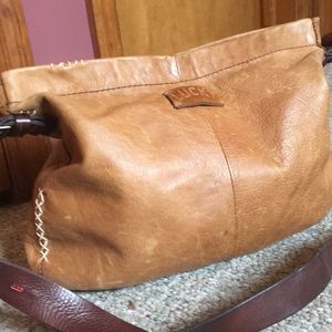 Distressed leather bag